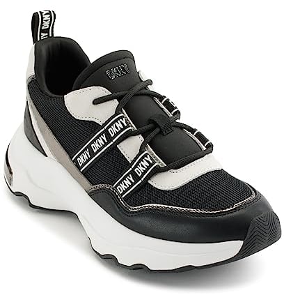 DKNY Damen Justine-Slip on Sneaker, Black/Pebble, 41 EU