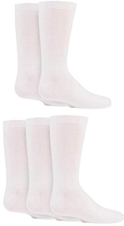 SockShop Boys and Girls 5 Pair Plain Bamboo Socks with Comfort Cuff and Handlinked Toes - White 5 Pair 9-12 Kids (4-7 Years)