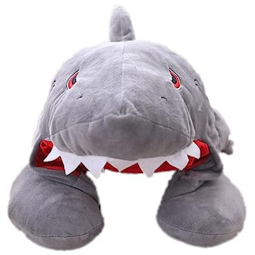 CIYODO Hooded Shark Neck Support Pillow Travel Cushion Cartoon Shark Cap Funny Headwear for Travel and Outdoor Use