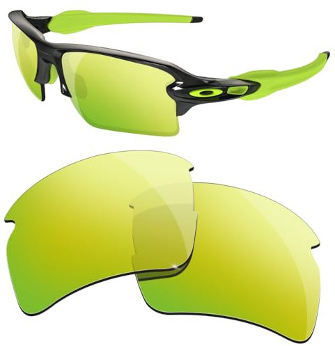 HiCycle2 Verres de rechange polarisés effet miroir pour lunettes de soleil Oakley Flak 2.0 XL - Plusieurs options, doré