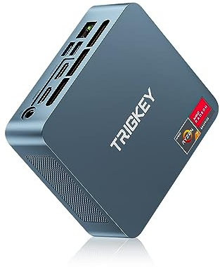 TRIGKEY Mini PC Ryzen 7 6800U (8C/16T, jusqu'à 4,7 GHz), Mini Ordinateur S6 32G LPDDR5 1T NVMe SSD, Sortie 4K Triple écran DP+HDMI+Type-C, WiFi-6, BT 5.2, LAN 1000M, Wake-on-LAN