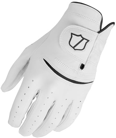 Wilson Guantes, Modelo W/S Glove Staff, Links, Super Soft, Accesorios de Golf para Hombres, Blanco