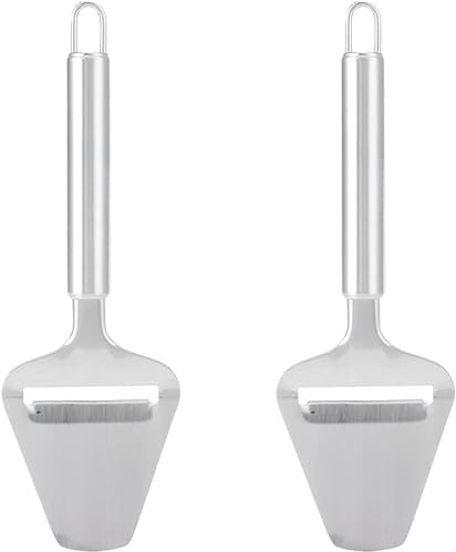 LyZap Food Slicer,2Pcs Cheese Slicer, Stainless Steel Cheese Butter Slicer Scraper Server Cheese Plane Slicer with Handle for Cheeses Citrus