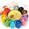 Biticolor Ball in Tasse Montessori Spielzeug hölzerne Regenbogen Farbe Sortieren Spielzeug für Kleinkinder Vorschule Farbe Matching Toy - 12 Ball 40mm