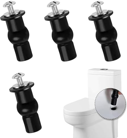 VZUHSW Kit de Fixation pour Abattant WC avec Vis et Charnières - Lot de 4 Pièces Universel pour Toilettes - Boulons à Expansion pour Maintien Stable du Siège,