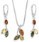 Copal 925 Silber Bernstein Schmuckset Kette Und Ohrringe Für Frauen Geschenkset