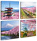 Japanische Kirschblüten-Wandkunst – asiatische Naturlandschaft, romantische Leinwanddrucke, japanischer Berg, Fuji, Poster, Frühlingslandschaft, Bilder, modernes Kunstwerk für Schlafzimmer,