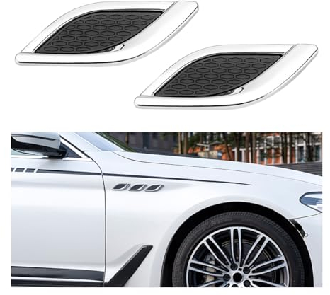 Adunsiaoto 2 Stück Lufteinlass Auto Aufkleber, Motorhauben Entlüftungsöffnungen, Auto Seite Luftstrom Kühlergrill, Lufteinlassgitter Dekorationszubehör Autozubehör