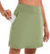 Timuspo Damen Tennisrock 18 Zoll Sportrock mit Hose Sommer Golf Rock Funktionsrock mit 4 Taschen Hosenrock Fahrrad für Radfahren, Wandern, Outdoor Grün L