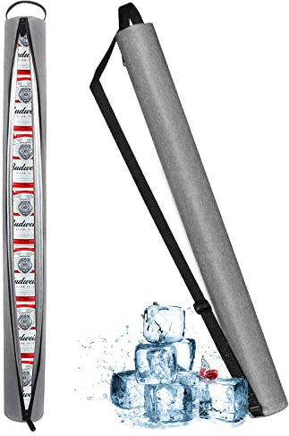 Golf Cooler Bag Beer Sleeve, Insulated Cooler Bag with Adjustable Shoulder Strap, 7 Can Leakproof Beverage Storage Case Cooler Tube, Cooler Beer Bag for Golf Course Outdoor Sports