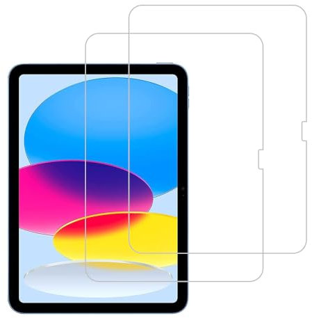 HYGMOCC Design per Apple iPad 10 generazione 10,9 pollici (2022) pellicola protettiva in vetro temperato, antigraffio, senza bolle, ad alta definizione (confezione da 2)