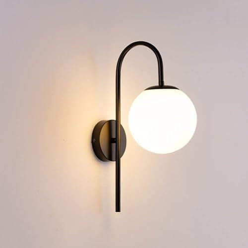 Coyloy Espejo de tocador de baño de mediados de siglo, faro con bola de cristal blanco, aplique de pared, lámpara de pared de decoración interior moderna nórdica, lámpara decorativa for isla de cocina