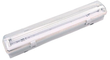 Zarivy Pantalla fluorescente estanca para tubo LED 1x18W (36W eq.) 220V 126cm IP65, ideal para iluminación en exteriores y ambientes húmedos.