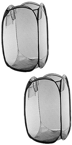 MUSISALY 2pcs Pop-up Laundry Hamper Mesh College Dorm Bin Wash Basket for Bedroom Foldable Laundry Bag