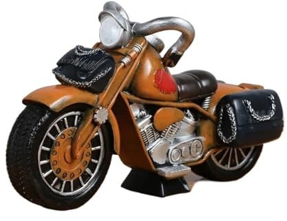 SYYANFEI Mini Alloy Motorrad Model Für Retro Nostalgie Motorrad Zuhause Wohnzimmer TV Schrank Bar Shop Motor Dreirad Dekor Cross Country Design Druckguss-Nachbildung(Brown)
