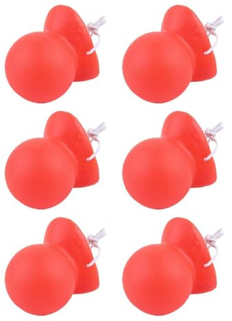 Nariz de roja para Adultos - 6 narices de Reno Rudolph | Narices de de Goma elástica para el día de la Nariz de , cumpleaños, Circo, Fiesta de Disfraces de Navidad, Cosplay, Hallow