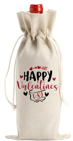 FBCCZEY Bolsa de vino para el día de San Valentín para ella, aniversario, cumpleaños, boda, fiesta, decoración, ideas de regalo, día de San Valentín, bolsas de botella de vino, regalo para colegas y