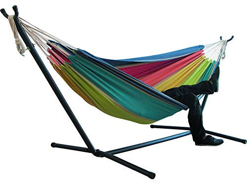 Hamaca de viaje portátil ligera para el hogar, interior o exterior, hamaca de lona con soporte para relajación perezosa