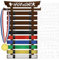 SD FACTORY 12 Gürtel Karate Gürtel Display Rack mit Aufklebern, Wandmontage, Taekwondo-Gürtel-Display, keine Montage erforderlich, BJJ Hängeständer für Kinder und Erwachsene (12)