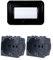 Kit Placca Scatola 504 Premontato IP55, 4 Moduli 2 Prese Schuko P40 Universale 10/16A, Compatibile Con Bticino Living, Colore Nero, Placca Stagna Idrobox Incasso Da Esterno