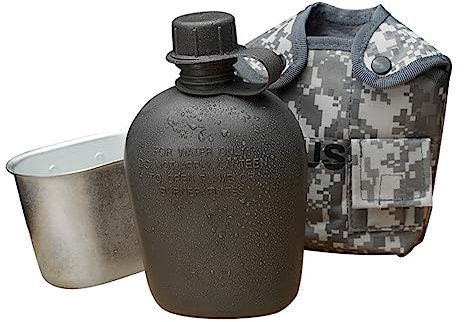 Toyvian 1Set Borraccia Militari Camouflage Con Integrata Per Escursioni e Materiale e Capacità Ottimale