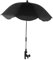 Milageto Sombrilla para silla de playa, cochecito, abrazadera ajustable, flexible, impermeable, resistente al desgarro, para pesca, patio, terraza, usos, Negro