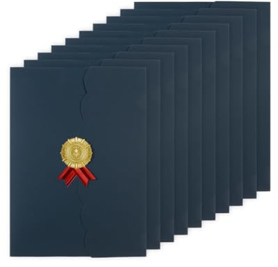 Urkundenmappe A4 Zertifikat Halter Diplom Mappe Vergoldet Zeugnismappe Zeugnisse Abdeckung Urkundenhülle Award Zertifikatshülle Einladungskarte Schutzhülle Student Abschluss Schule (Blau*2)