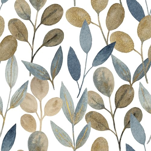 myforHD Carta da Parati Autoadesiva Fiore Foglia Vintage 44cmx600cm Decorativo Sfondo Carta da Parete Adesivo Vinile Soggiorno Camera Da Letto