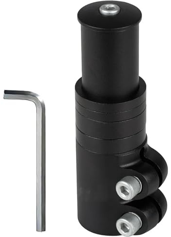 Anhoer Bike Stem Riser, Bicycle Handlebar Extender for 1-1/8 Steerer Tube, Aluminium Alloy MTB Stem Adapter, Raise Handlebar Height for Comfort Riding, Black with Hex Key & Spacers