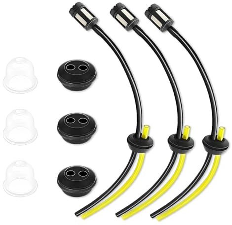 3 Sets Fuel Line Hose Kit, Universal Strimmer Fuel Pipe, Strimmer Parts Fuels Hose Kit for Brush Cutter Brush Cutter Trimmer Mower Hedge Trimmer