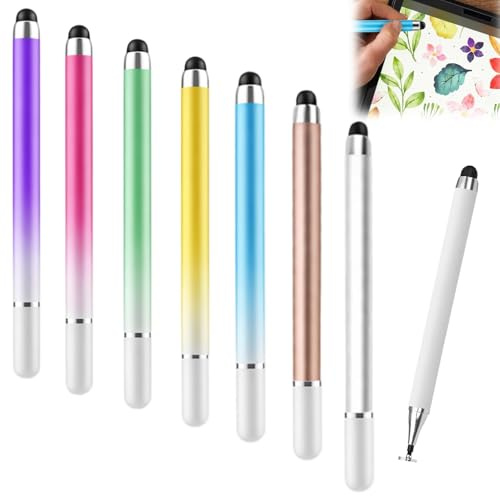 Stift für Handy, 7 Stück 2 In 1 Stift Eingabestifte für Tablets, Handy Touchscreen-Eingabestift Gummi Stylus Touch Pen Kompatibel mit Alle Smartphone