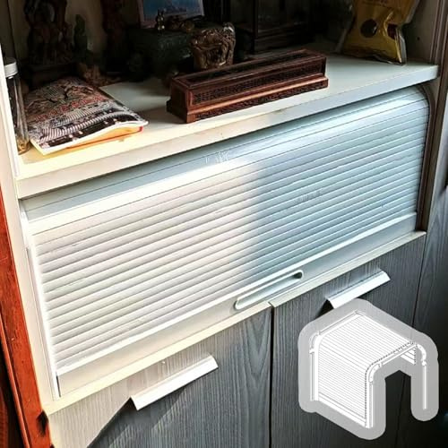 Xyrona Serranda a Rullo Armadietti Compatti con Serrande Avvolgibili in ABS, Serrande di Sicurezza Avvolgibili Personalizzate a Scorrimento Fluido, Porte a Rete Antipolvere(H18xW43/45x110cm)