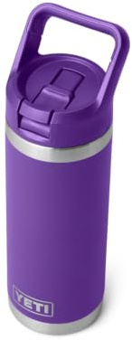 YETI Rambler 18 oz (532 ml) Stainless Steel Water Bottle with Straw Cap (Pace Purple) – Insulated Drinks Bottle with 100% Leakproof Straw Cap – 5 Year Warranty