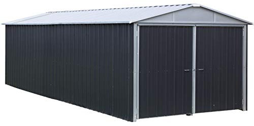 Garage Métal Anthracite 22,63m² + Kit D'ancrage Inclus - 1024A