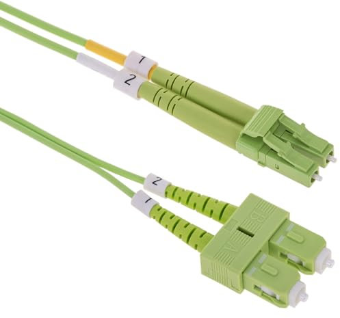 BeMatik - Fibre Optic LWL Kabel OM5 Multimode Duplex 50µm/125µm LC/UPC zu SC/UPC 100Gb 3 m
