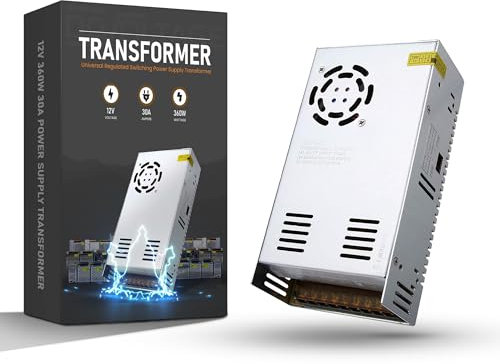 12V 30A 360W DC Universal Regulated Switching Power Supply Transformer, Switching AC 110V/220V to DC 12V Adapter Converter LED Driver for Diesel Heater LED Strip Light Camera Security System
