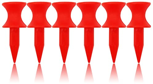 Golf Tees Kunststoff Golftees Tee Set für Driver Wert 60 100 Stück Wiederverwendbar Plastik Kurz Lang Blau Rot Rosa Orange Weiß Multi Farbe 32 39 51 58 70 mm für Golfer (Rot 32mm, 100 Stück)