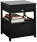 SoBuy Table de Chevet avec 2 tiroirs et étagère, Table de Nuit pour Chambre à Coucher - Meuble de Rangement Moderne L45 x P38 x H55 cm Noir FRG258-SCH