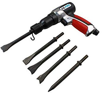 US PRO Tools 190MM Air Hammer Chisel with Ergonomic Grip & 5 Chisels