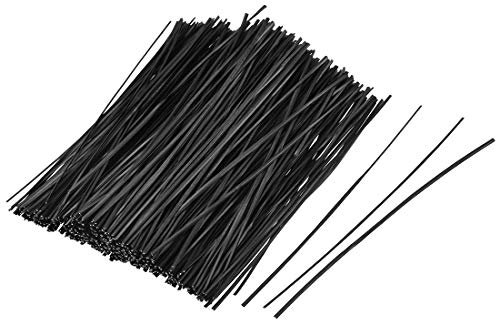 sourcing map 4 Inches Plastic Twist Ties Reusable Cable Cord Wire Ties Black 500pcs