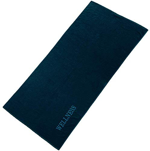 aqua-textil Wellness Saunatuch XXL 90 x 220 cm Uni dunkel blau Baumwolle Frottee Sauna Handtuch Strandtuch