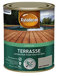 Xyladecor - Saturateur pour Sols Extérieurs en Bois - Terrasses, Abords de Piscine, Caillebotis - Antidérapant - Couleur : Mat Gris Tendance - Quantité : 1L - 5324235