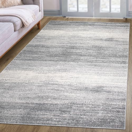 oKu-Tex Designer Teppich, Wohnzimmerteppich Mercur, weicher Webteppich grau meliert, modernes Design, 120 x 170 cm, Schadstofffrei nach Öko-Tex Standard 100