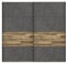 FORTE RICCIANO Schrank 220, Kleiderschrank, Schwebetürenschrank Industrial Schlafzimmer 2-türig, Betonoptik Dunkelgrau / Holzdekor: Stabeiche, 220 cm breit x 210.5 cm hoch x 61 cm tief