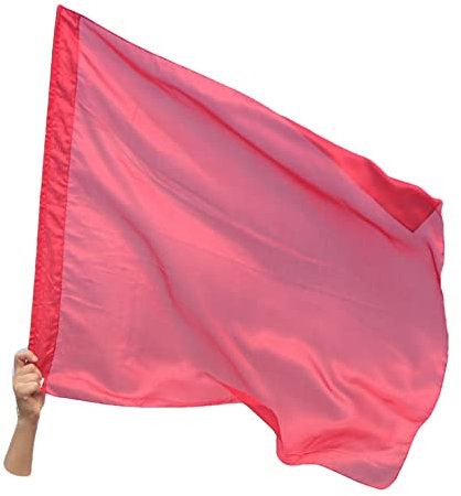 Winged Sirenny Bandiera in Seta Leggera per Danza Spirituale e Flow Art, Stendardo con Asta Flessibile per Espressione Artistica, Adulti e Giovani, 85x75 cm (rosso)