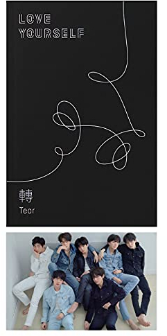Big Hit Entertainment BTS Love Yourself Tear 3rd Album [R Version] CD+Poster+Photobook+Photocard+Mini Book+Standing Photo+(Extra BTS 6 Photocards+1 Double-Sided Photocard+Logo Sticker)