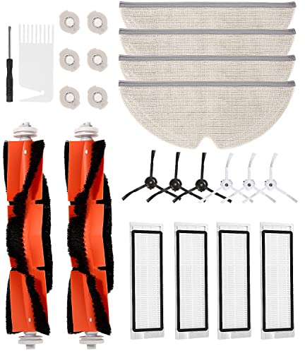 NEFLSI Accesorios para Aspiradoras Roborock S50 S51 S55 S5 MAX S6 S60 S65 Accesorios de Recambio de Xiaomi Roborock Aspiradora con Cepillo Lateral, Rodillo Central, filtros y Herramienta