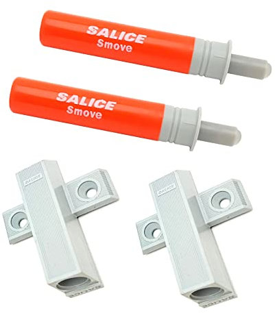 Ammortizzatore per Ante a Incasso. Pistoncino Smove SALICE che Decelera la chiusura dell'Antina. (LATO OPPOSTO DELLA CERNIERA, TESTA GRIGIO)