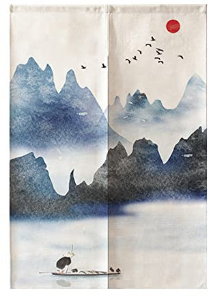 Cortinas Habitacion Baratas Telas Separadores Ambientes Paneles Japonesas Salon Originales Cortinas Puerta Exterior Tela Ventana BañO Pintura de Paisaje 75 X 120 cm