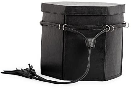 muud Evita XL exklusive Lederbox aus echtem Leder von Hand gefertigt Black